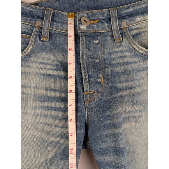 Hudson Jeans Mens 30x32 Blue Axl Skinny Button Fly Distressed Denim - Picture 7 of 11